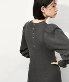 新品未使用　ADAM ET ROPE' グレーニットフレアワンピース