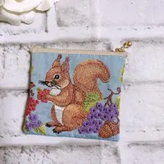 インド刺繍リボン　ポーチ　マルチポーチ　ハンドメイド　ミニポーチ　NO3533