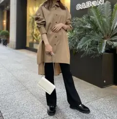【CABaN】　ウールツイル ハイネックロングシャツのサムネイル