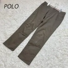 ポロ ストレートパンツ （73-99） ストレッチ ブラウン すっきり きれいめのサムネイル
