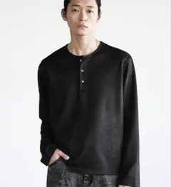 REFINED WAFFLE HENLEY NECK L/S TEE