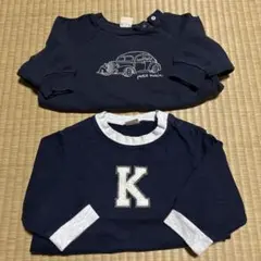 petit main ネイビー 80cm トレーナー2枚セット　男の子