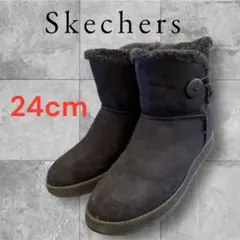 ⚠️早い者勝ち‼️ 美品❤️スケッチャーズ ブラック　ムートン　ブーツ ボタン付き