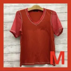 ジャンニヴァレンチノ 袖と襟シースルー Tシャツ レディース M レッドのサムネイル