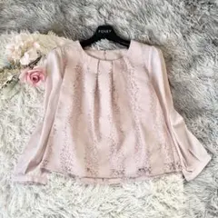 美品♡ketty レース ブラウス 1 ピンク フェミニン お出かけ レースのサムネイル