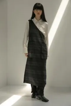 新品 完売品 philme one shoulder plaid op