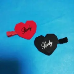 Rady レディ　ハートのペアピン　赤と黒　ほぼ未使用のサムネイル