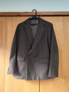 UNIQRO レディース ブラウン ダブルブレスト テーラードジャケット