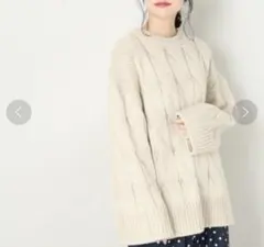 LOWRYS FARM ワイドケーブルプルオーバー ローリーズファーム ニット