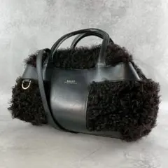 美品✨BALLY バリー 2way ハンド ショルダーバッグ レザー 本革 ボア