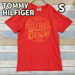 トミーヒルフィガー 半袖 Ｔシャツ 赤 Ｓ ロゴカジュアル 人気【う342】