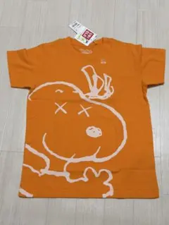 UNIQLO KAWS×PEANUTS オレンジ Tシャツ 150