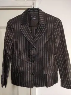 希少90s✦㈱ルックOLMAオルマ　ピンストライプリネン混ジャケットM