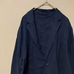 タケオキクチ　カジュアルジャケット(L)ネイビーネルシャツ生地　薄手シンプル無地
