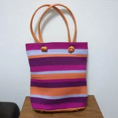 Delphine Nardin PARISのカラフルストライプトートバッグ