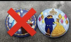 美女と野獣 刺繍缶バッジ　ディズニー