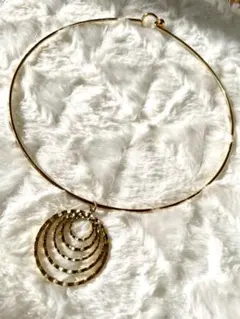 ゴールド チョーカー サークルモチーフ ネックレス