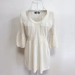 アンタイトル UNTITLED ニット チュニック 五分袖 アイボリー 白 Mのサムネイル