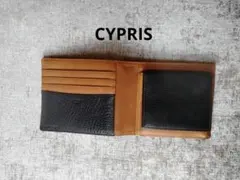 CYPRIS 二つ折り財布 ブラック/キャメル　 未使用のサムネイル