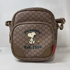 極美品 Peanuts スヌーピー ショルダーバッグ ブラウン