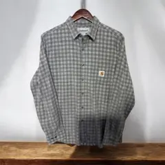 カーハートコーデュロイシャツ グレー　チェック　L