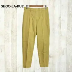 シューラルー スラックス テーパードパンツ L 黄色 センタープレス きれいめ
