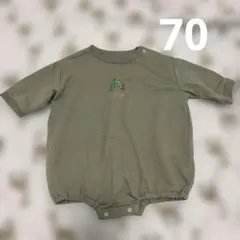 はらぺこあおむし　ベビー　ベビー服　子供服　70 長袖　ロンパース 匿名　緑