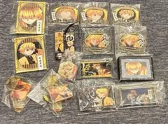 鬼滅の刃 善逸 スクエア缶バッジ 根付キーホルダー 場面 キーホルダー等