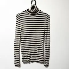 UNIQLO メリノリブニット　ボーダー　タートルネック