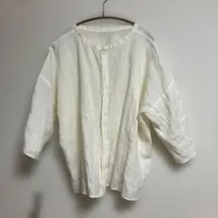 新品 パドカレ pas de calais 麻ブラウス アイボリーのサムネイル