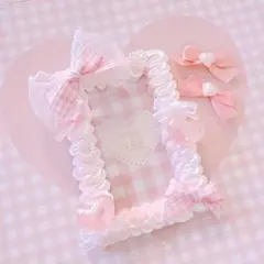 ホイップデコトレカケース硬質カードケース♡B8サイズ♡ゆめかわチェックリボン