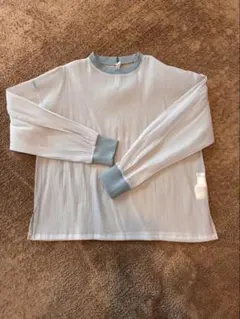 ベイクルーズStore サンプリシテのシースルースカイブルー長袖トップス