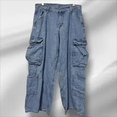 【極太】OLD NAVY バギー ワイド カーゴデニム ドレープデニム 10