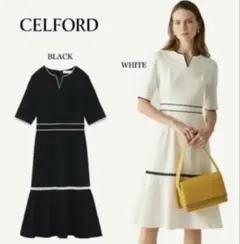 美品セルフォードcelfordボウタイプリーツワンピース佳子様石原さとみ佳子さま 美品セルフォードcelfordボウタイプリーツワンピース佳子様石原