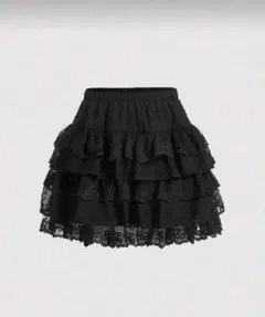 ドット柄 レース フリル ミニスカートのサムネイル