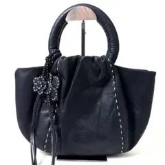 【美品】希少 ANNA SUI アナスイ レザー ハンドバック フラワー