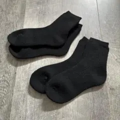 くつ下　厚手　黒2足セット