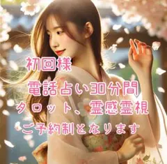 初回様！電話占い30分間！霊感霊視、タロットご予約制となります。