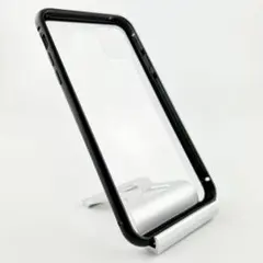 新品 iPhone 11 保護 強化 機能 ガラス アルミ ケース 透明 黒