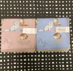 ポール&ジョー　ガーゼハンカチ２枚　　ねこ