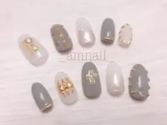 【30】透かしホワイト×グレー