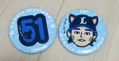 西武ライオンズ 西川愛也 プロデュース 缶バッジ 猫 まにゃのサムネイル