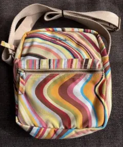 ポールスミス　マルチストライプ　キャンバス　ミニショルダーバッグ　サコッシュ