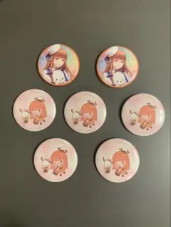 カラフルピーチ えと 等身 サンリオ 缶バッチ 27個セット ⟡*須様 カラフルピーチ えと 等身 サンリオ 缶バッチ 30個セット