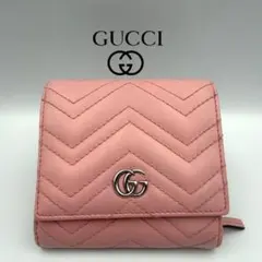 新品 GUCCI グッチ GGマーモント ハート ピンク ポーチ 476165 - メルカリ
