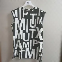 @*n様 Max&coオリーブ色 大文字プリント ノースリーブTシャツL