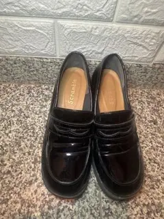 レディース黒 ローファー 約5cmヒール