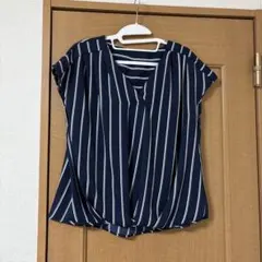 イング　ストライプ　ブラウス　シャツ　レディース