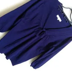 NATURAL　BEAUTY　BASIC紺色七分袖ニット　М