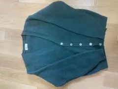 ダークグリーン ニットカーディガン